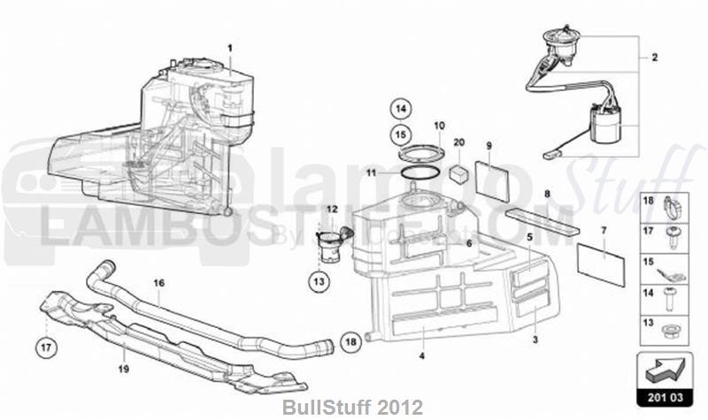 2018 Lamborghini AVENTADOR S USA FUEL TANK (201.03.00)